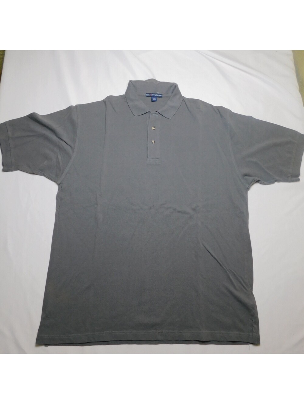 Port Authority Men's Grey Short Sleeve Pique Knit Polo Shirt Size XL Extra Large